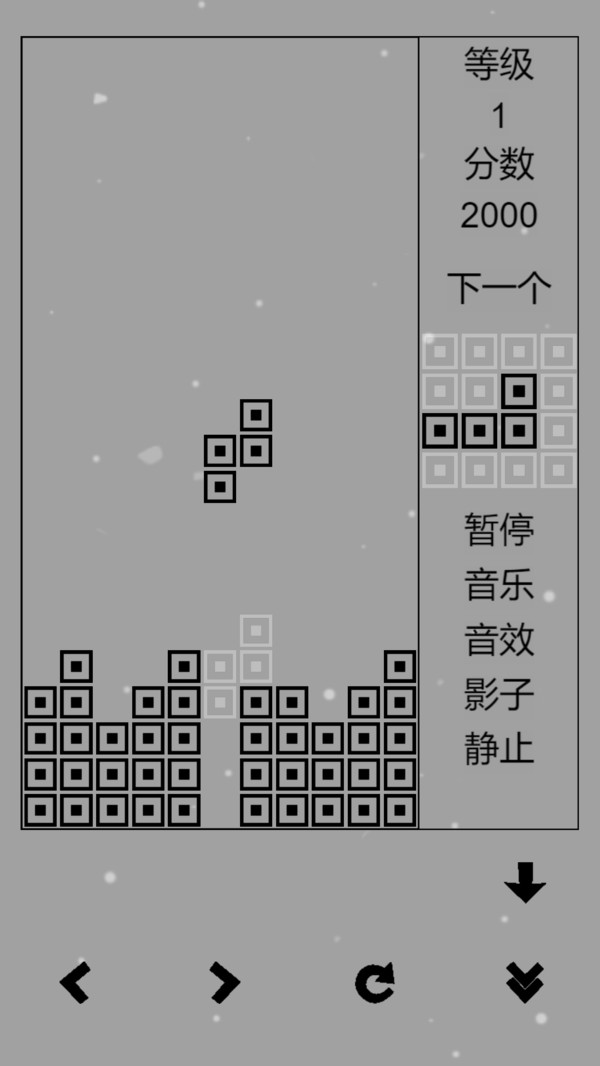 经典俄罗斯方块黑白版截图